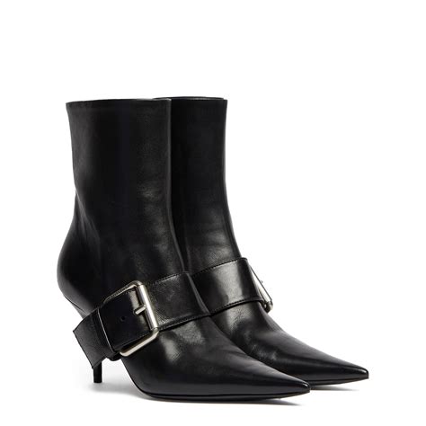 balenciaga knife buckled leather boots